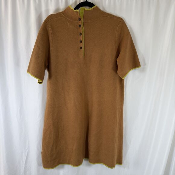 Maeve Sweater Dress Women's XL Mock Neck Brown Pockets Short Sleeve - Picture 10 of 12
